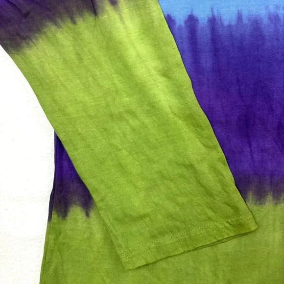 Made In Nepal 100% Cotton Tie Dye Light Weight Boho Natural Zip Jacket Size 3X - Picture 10 of 15